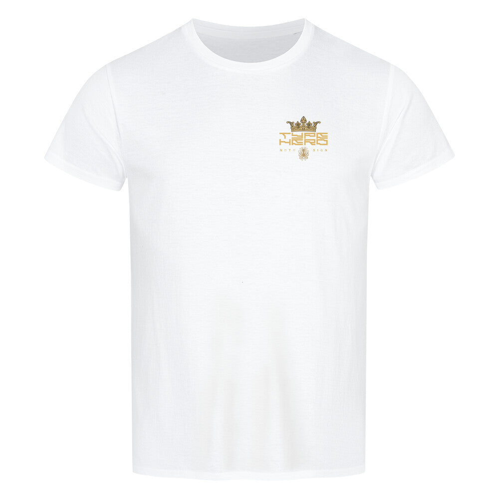 TypeHero. Typografisches Classic Organic T-Shirt