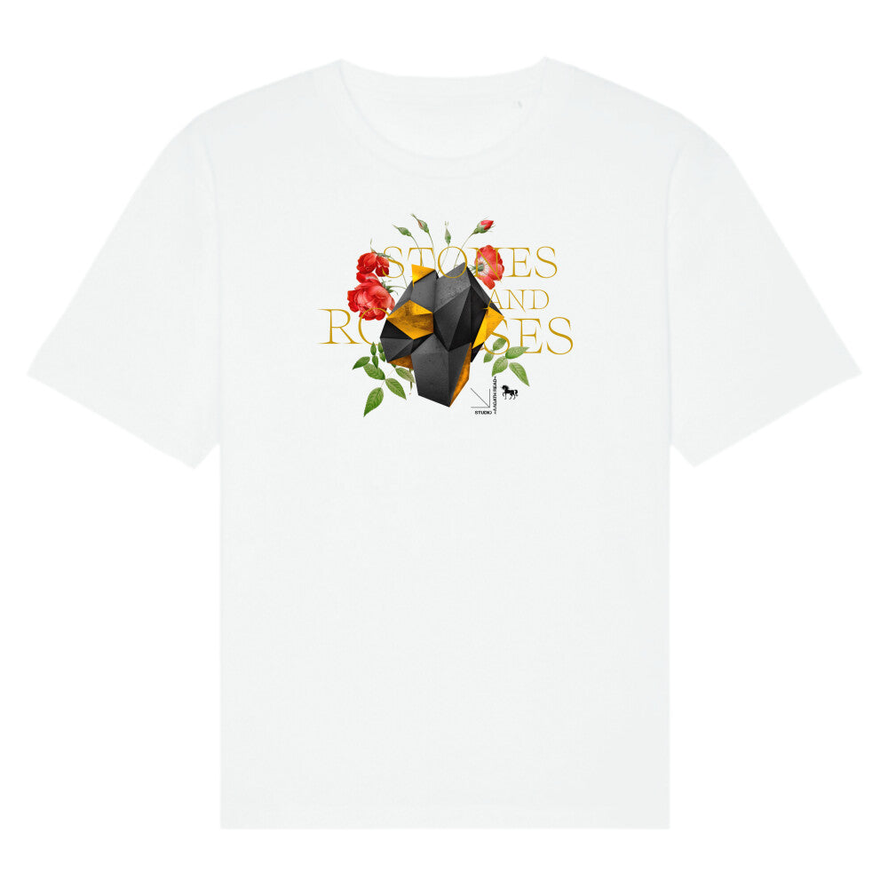 Steine und Rosen. Premium Organic Oversize Shirt