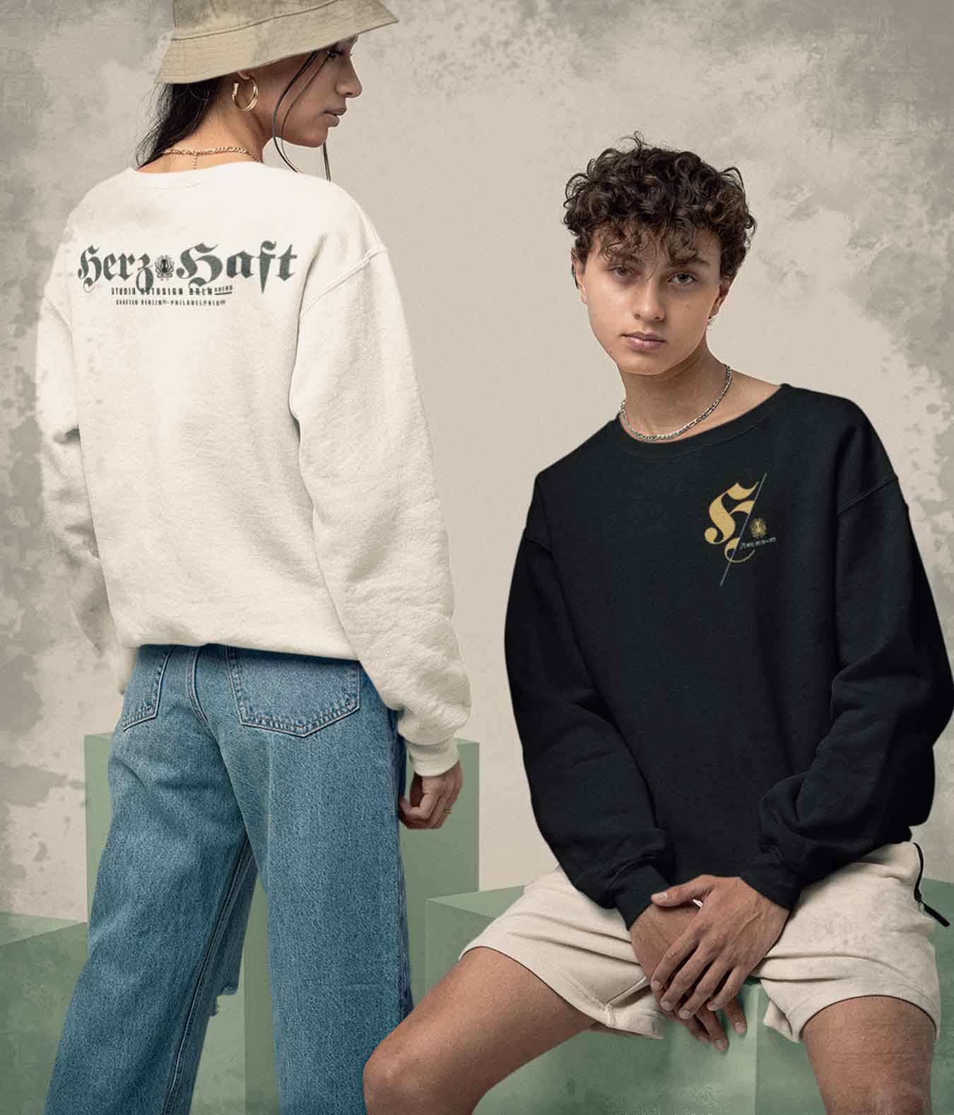 HERZHAFT. Cooles Unisex-Sweatshirt von NotoSign Berlin