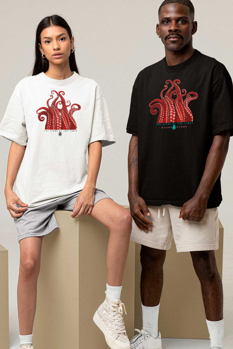 Zeichen der Zeit: Premium Oversized Shirt mit dem Oktopus