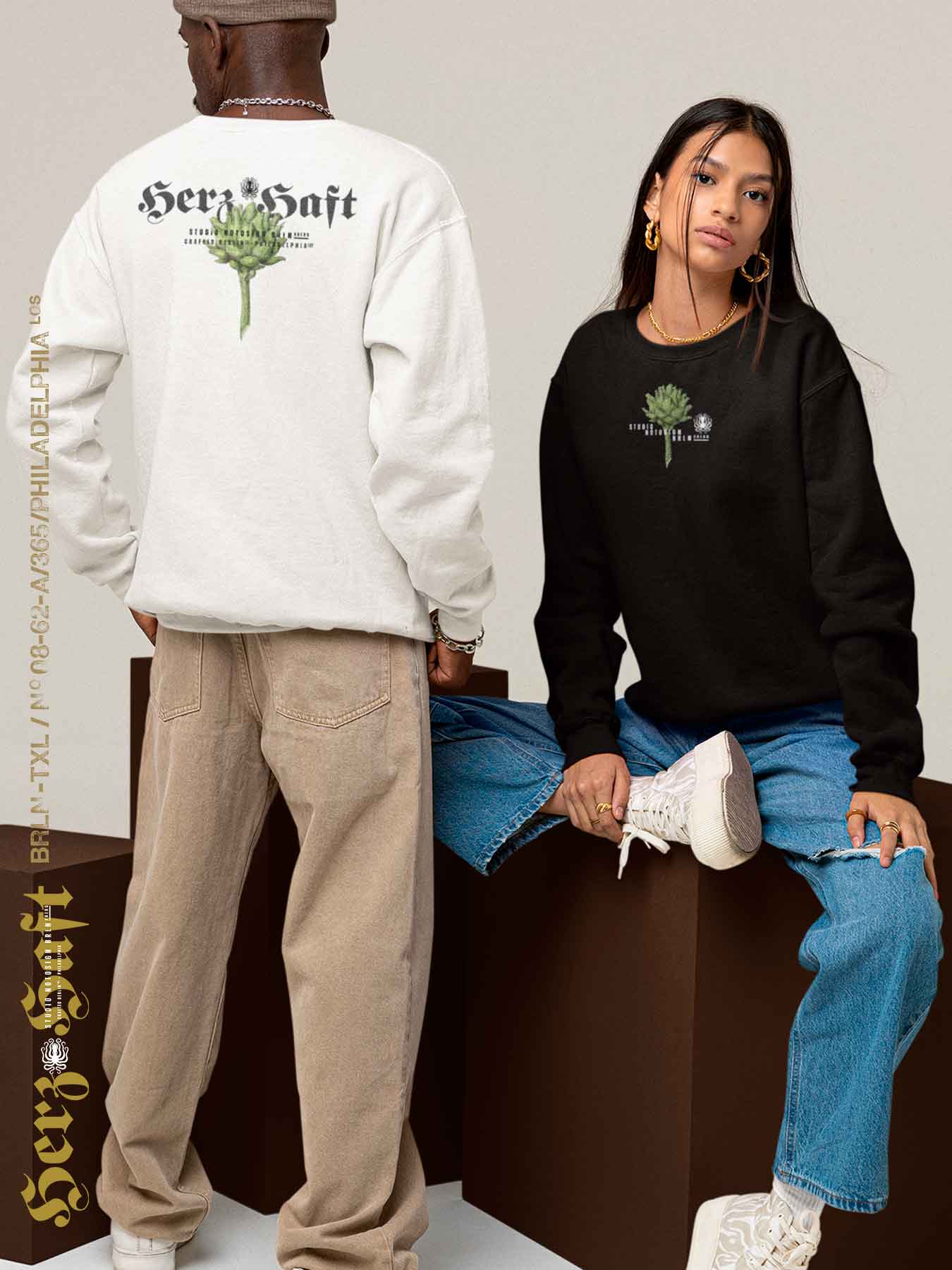 HERZHAFT. Unisex Classic Sweatshirt mit Artischocke