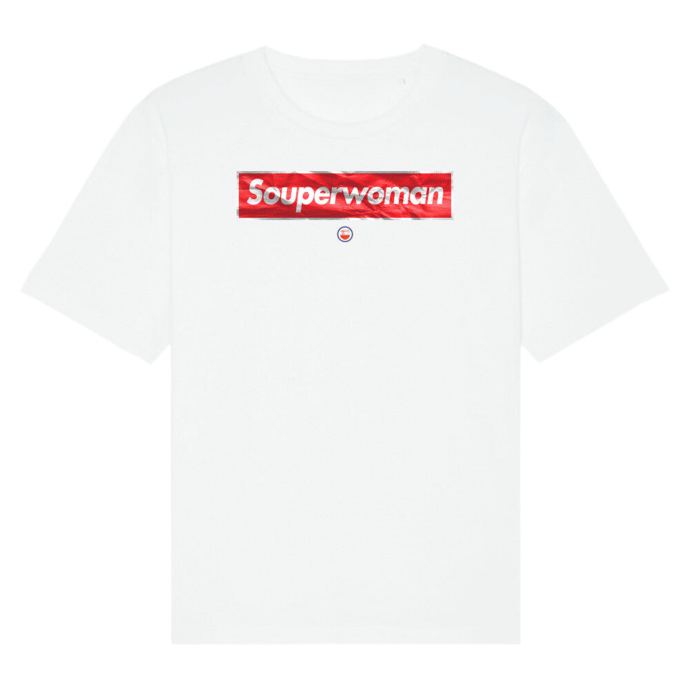 SOUPERWOMAN. ÜBERGROSSES PREMIUM ORGANIC SHIRT