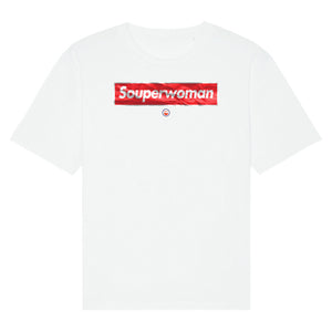 SOUPERWOMAN. ÜBERGROSSES PREMIUM ORGANIC SHIRT
