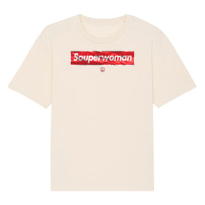SOUPERWOMAN. ÜBERGROSSES PREMIUM ORGANIC SHIRT